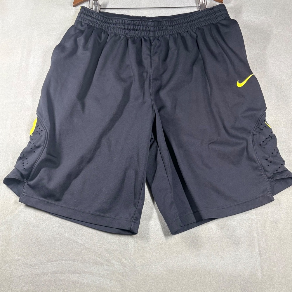 Nike Oregon Ducks Basketball Shorts Mens XL Black Yellow NCAA Athletic Gym